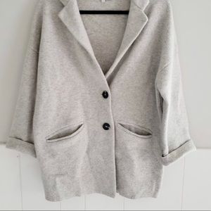 Madewell Sweater Blazer Wool Grey Large